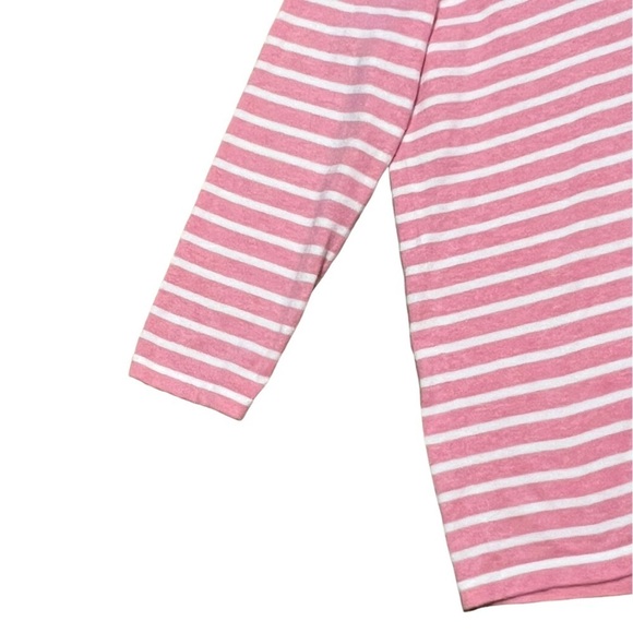 J. McLaughlin Piper stripe  3/4 sleeve sweater in pink and white - Picture 5 of 9